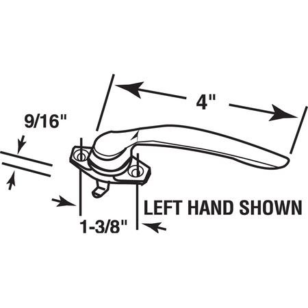 Prime-Line Project-In Locking Handle, Right Hand, 9/16 in. hook, Heavy White Bronze Single Pack H 3609